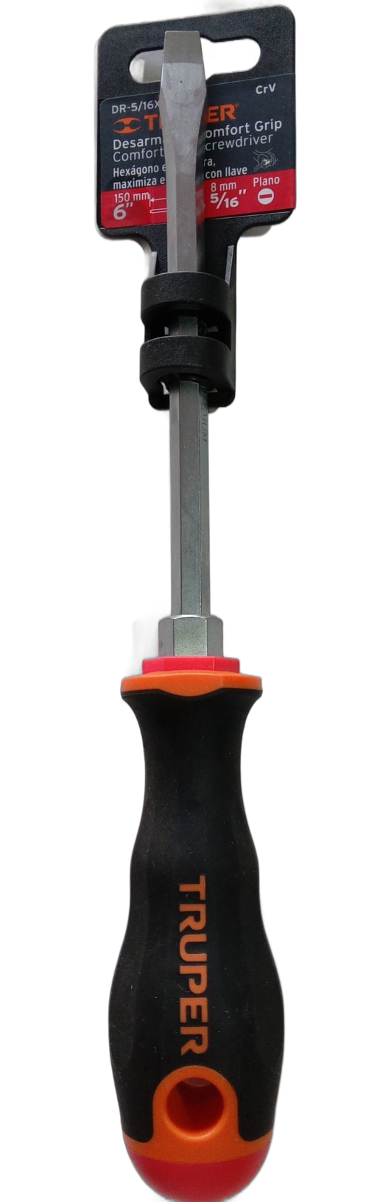 Desarmador plano 6", mango comfort grip TRUPER