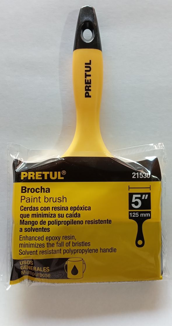 Brocha uso general de 5" con mango de plástico, Pretul