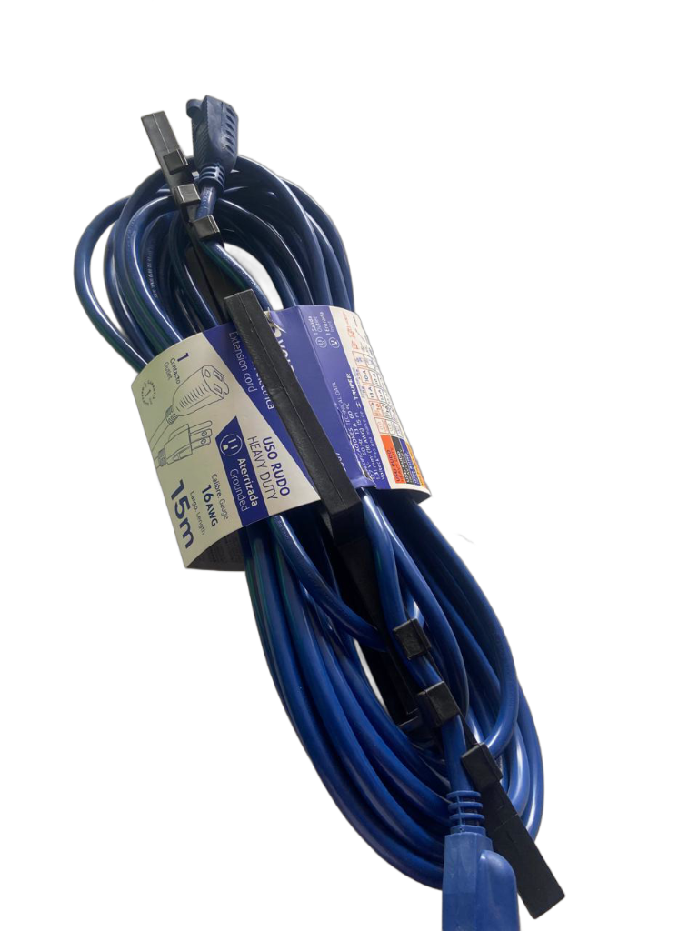 Extensión de uso rudo aterrizada 15 m 3x16 AWG, Volteck