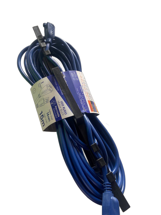 Extensión de uso rudo aterrizada 15 m 3x16 AWG, Volteck